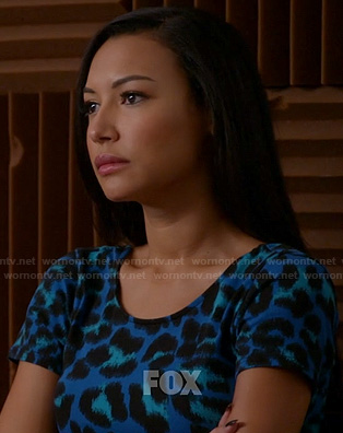 Santana’s blue leopard print dress on Glee