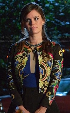 Rachel Bilson's black embroidered jacket on Hart of Dixie