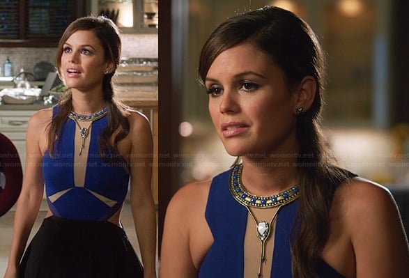 Rachel Bilson's blue cutaway dress on Hart of Dixie