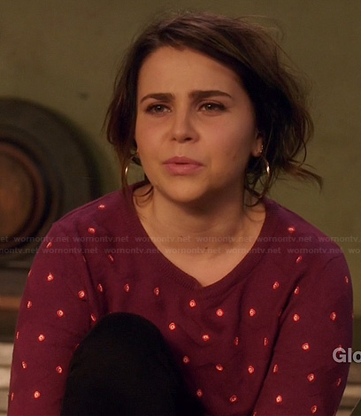 Amber’s burgundy polka dot sweater on Parenthood