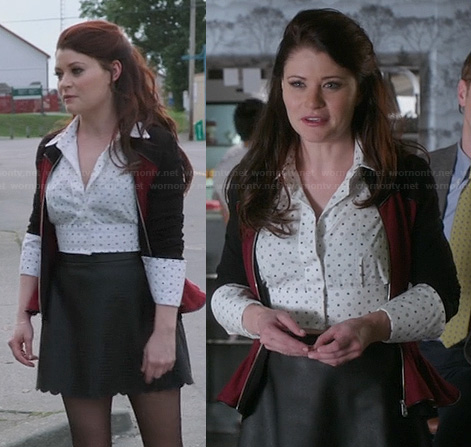 Belle's red peplum jacket on Once Upon a Time