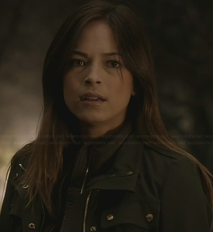 Cat’s green jacket on Beauty and the Beast