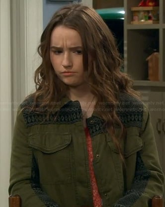 Eve’s green jacket with black embroidery on Last Man Standing