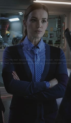 Jemma’s blue striped shirt with matching tie on Agents of SHIELD