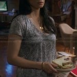 Joan’s grey printed t-shirt on Elementary
