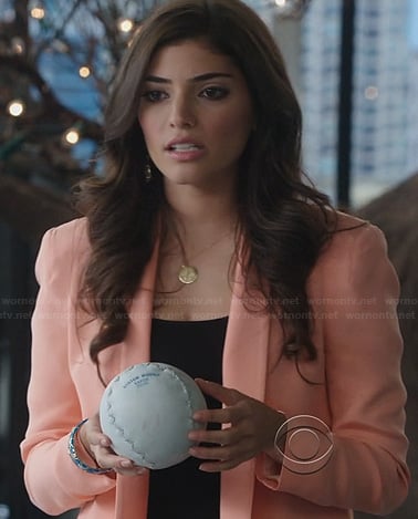 Lauren’s peach blazer on The Crazy Ones