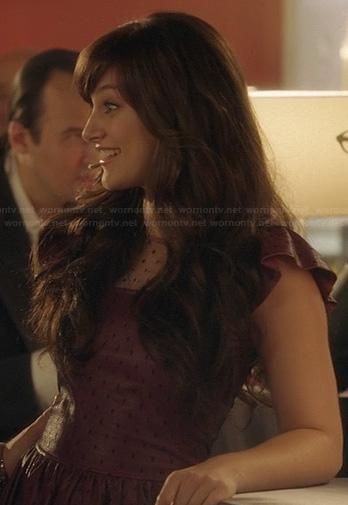 Layla’s purple leather polka dot dress on Nashville