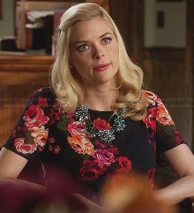 Lemon’s black rose print dress on Hart of Dixie