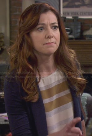 Lily’s grey and brown striped top on How I Met Your Mother