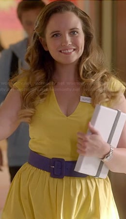 Penny’s yellow v-neck dress on Glee