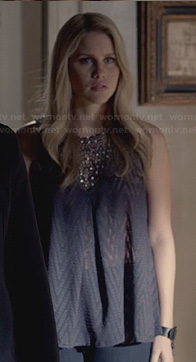 Rebekah’s embellished tank top on The Originals