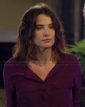 Robin’s purple blouse with pockets on How I Met Your Mother