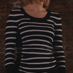 Robin’s striped sweater with pink trim on The Good Wife