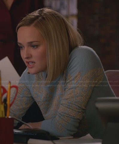 Robyn’s blue sweater on The Good Wife