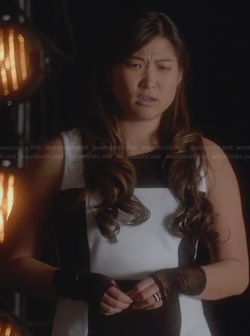 Tina’s black and white checkerboard dress on Glee