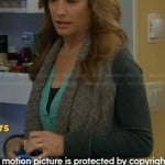 Vanessa’s grey cardigan with contrast sleeves on Last Man Standing