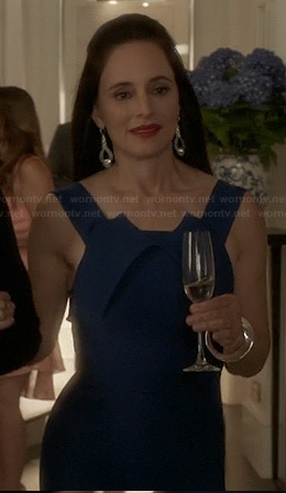 Victoria’s blue fold-detail dress on Revenge