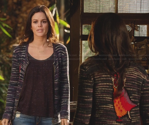 Zoe’s owl cardigan and leather trim tank top on Hart of Dixie