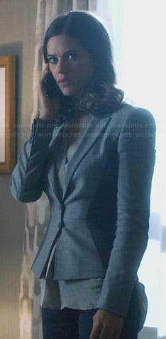 Alex’s grey two tone blazer on Nikita