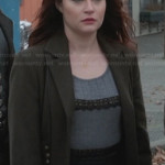 Belle’s green coat and grey lace trim top on Once Upon a Time