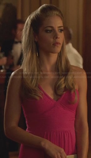 Felicity’s pink gown on Arrow