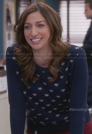 Gina’s heart print sweater on Brooklyn Nine-Nine