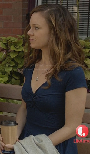 Ingrid’s blue knot front dress on Witches of East End