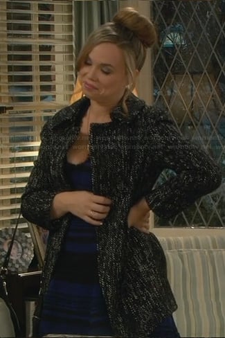 Kristin’s blue and black striped dress on Last Man Standing