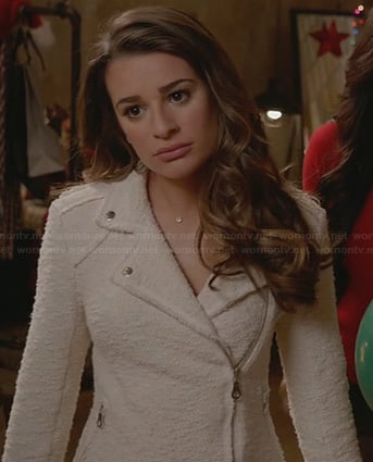 Rachel's white boucle jacket on glee