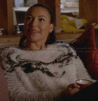 Santana's fluffy reindeer sweater on Glee