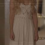 Scarlett’s white lace maxi dress on Nashville
