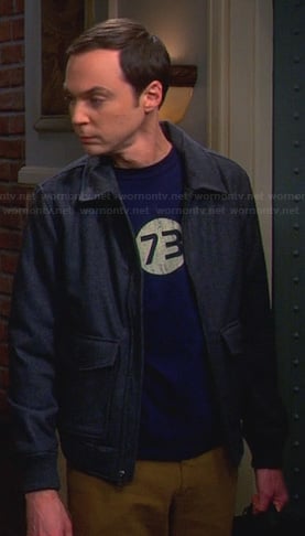 Sheldon’s navy blue “73” T-Shirt on The Big Bang Theory