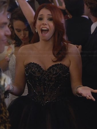 Tamara’s black strapless prom dress on Awkward