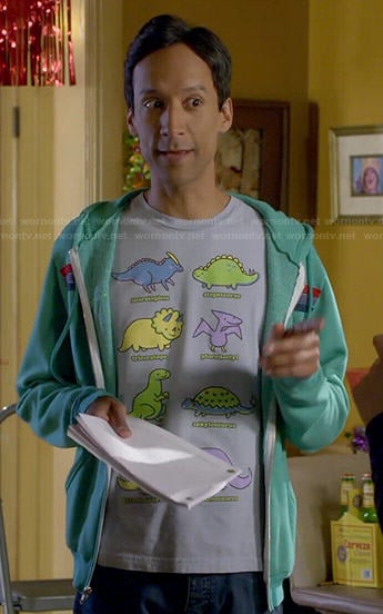 Abed’s dinosaur t-shirt on Community
