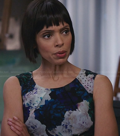 Camille’s floral peplum top on Bones