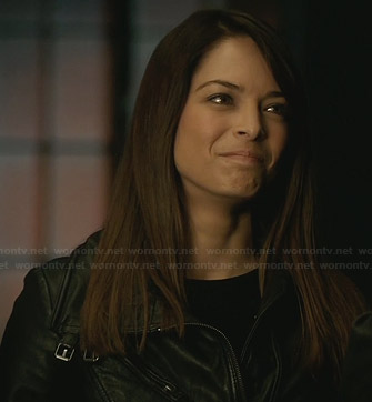 Cat’s leather jacket with double buckle collar on Beauty and the Beast