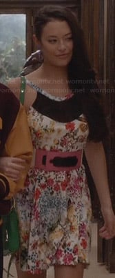 Donna’s floral mesh inset dress on The Carrie Diaries