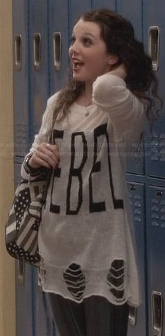 Dorrit’s “Rebel” sweater on The Carrie Diaries