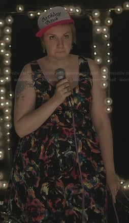 Hannah’s black rose printed birthday dress on Girls