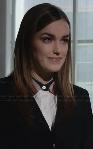 Jemma’s white shirt with striped collar on Agents of SHIELD