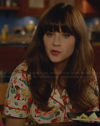 Jess’s playing children print pajamas on New Girl