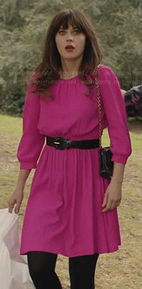 Jess’s hot pink birthday dress on New Girl