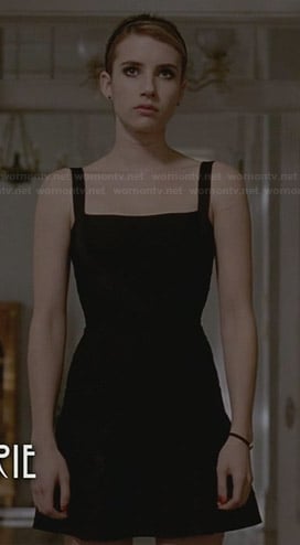 Madison’s black square neck flared dress on American Horror Story
