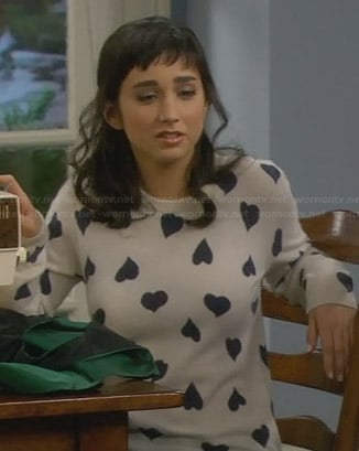 Mandy’s heart print sweater on Last Man Standing