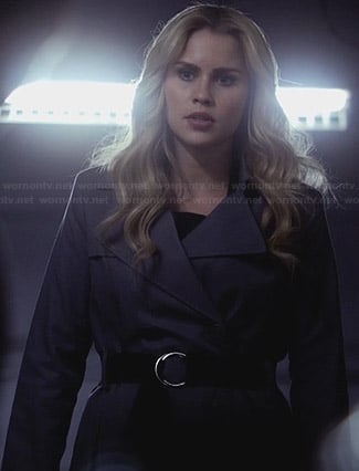 Rebekah’s grey belted trench coat on The Originals