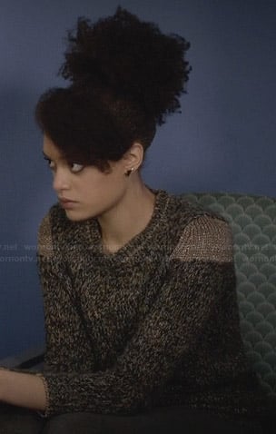 Remy’s metallic shoulder sweater on Ravenswood