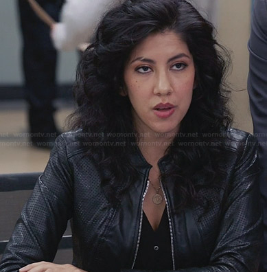 Rosa’s perforated leather jacket on Brooklyn Nine-Nine