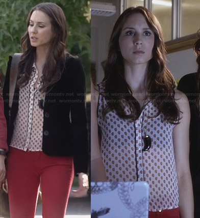 Spencer's paisley printed top on PLL
