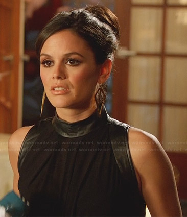 Zoe’s black leather turtle neck top on Hart of Dixie