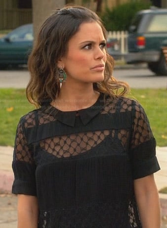 Zoe’s black sheer striped top on Hart of Dixie